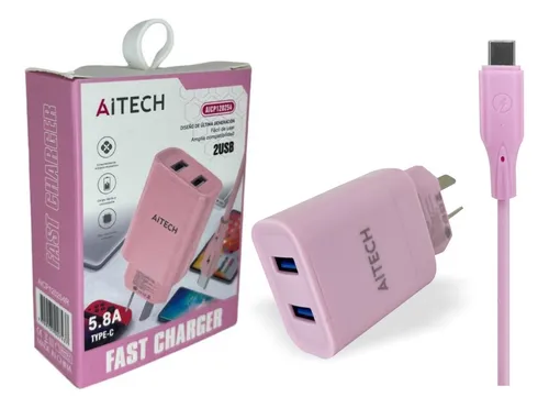 CARGADOR AITECH 5.8 TIPO C + 2 ENTRADAS USB