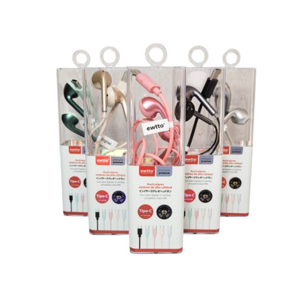 Auriculares Tipo C EV8009 con Estuche