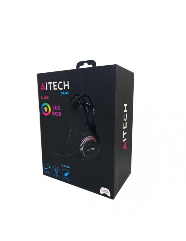 AURICULAR GAMER AITECH AI-855 LUZ RGB Y MICRÓFONO