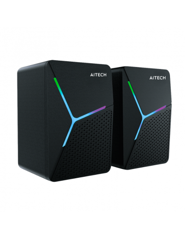 PARLANTE PARA PC AITECH AI-355 CON LUZ RGB 3X2W NEGRO