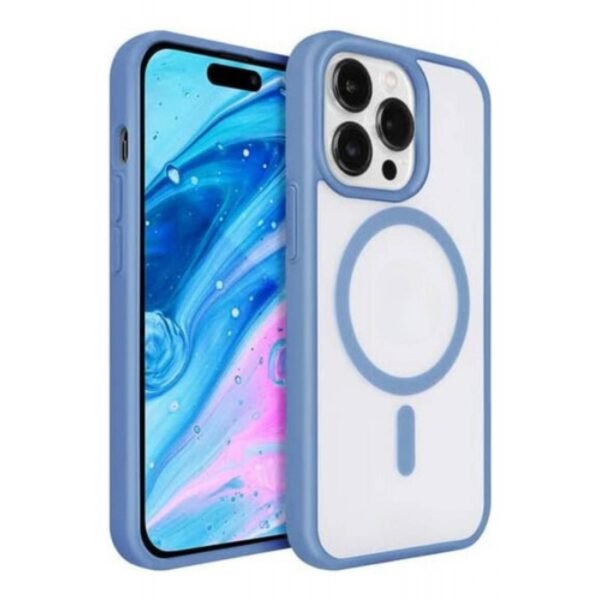 FUNDA TRANSPARENTE BORDE DE COLOR CON MAGSAFE