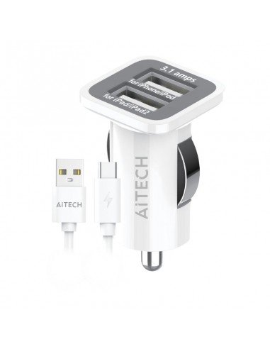 CARGADOR AUTO DOBLE USB 5.8A AITECH
